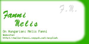 fanni melis business card